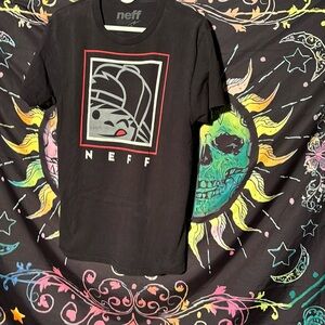 Neff Men's Black Large Logo T-Shirt Size Large